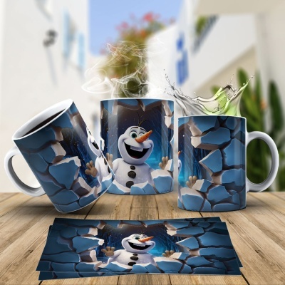 Caneca Natal OLAF Imagem  3D
