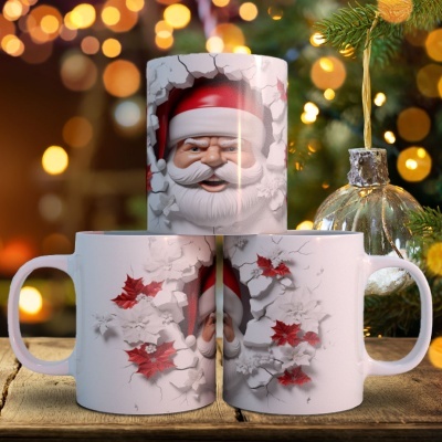 Caneca Pai Natal Imagem 3D