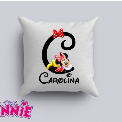 Capa de Almofada Personalizada Alfabeto Disney Inicial Menina
