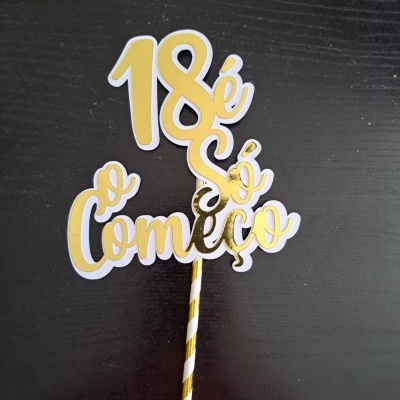 Topo de Bolo Aniversário ...é só o começo