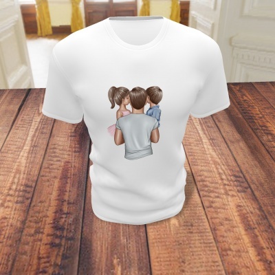 T-shirt  Pai C/ Casal de filhos