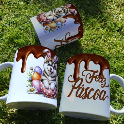 Caneca Cães Páscoa