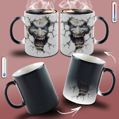 Caneca Terror Imagem  3D  - Terror