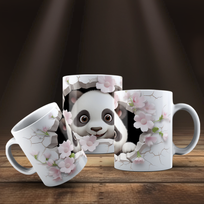 Caneca Animais Fofinhos Imagem 3D