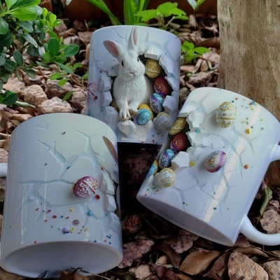 Caneca Ovinhos Páscoa Imagem  3D