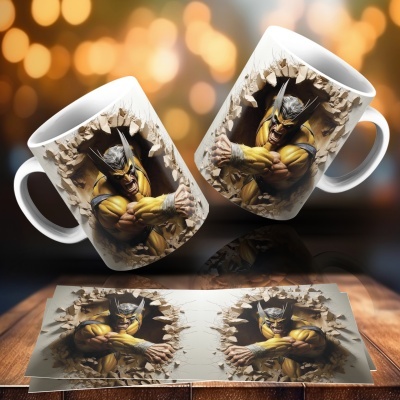 Caneca Heróis e Vilões Imagem 3D