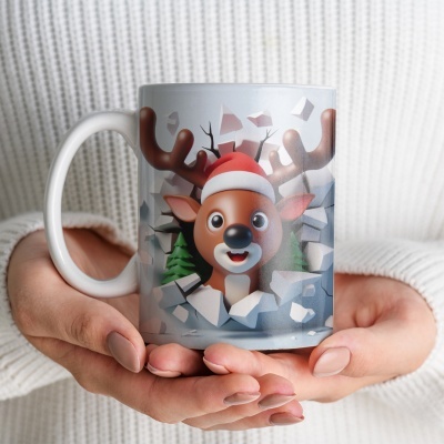 Caneca Natal Imagem 3D