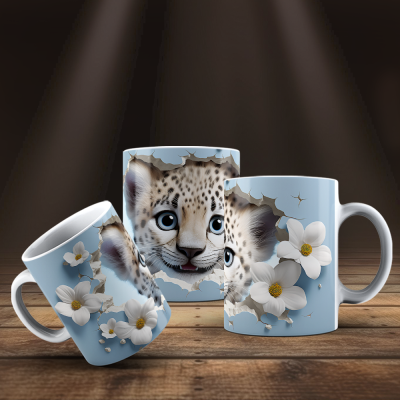 Caneca Animais Fofinhos Imagem 3D