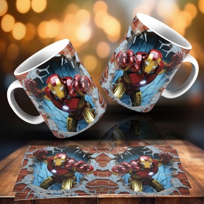 Caneca Heróis e Vilões Imagem 3D