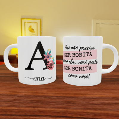 Canecas "Letra Floral"