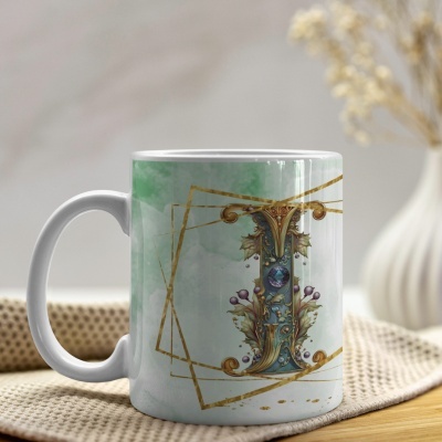 Caneca Alfabeto Arabesco  Dourado