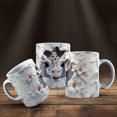 Caneca Animais Fofinhos Imagem 3D