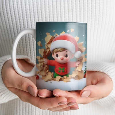Caneca Natal Imagem 3D