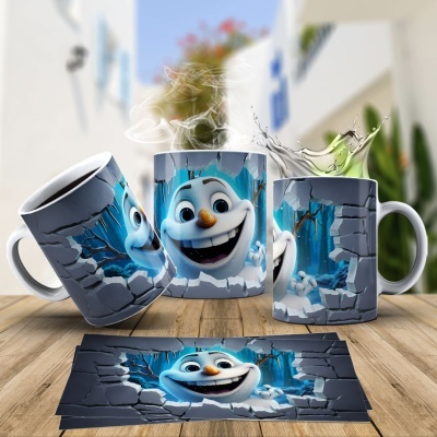 Caneca Natal OLAF Imagem  3D