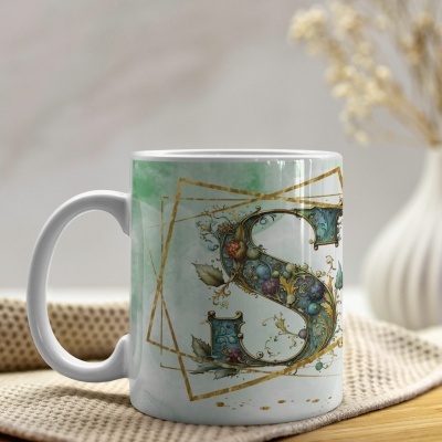 Caneca Alfabeto Arabesco  Dourado