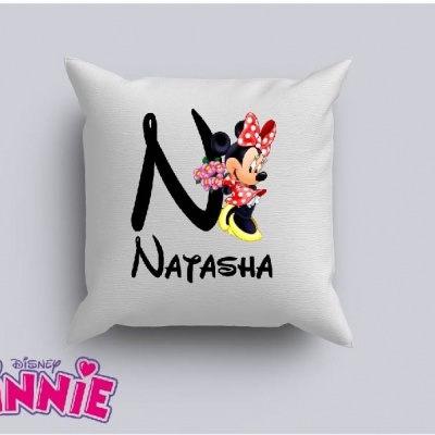 Capa de Almofada Personalizada Alfabeto Disney Inicial Menina