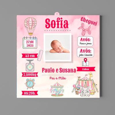 Placa de Parede em MDF Nascimento