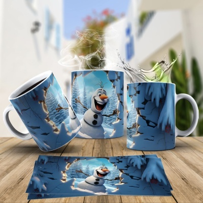 Caneca Natal OLAF Imagem  3D
