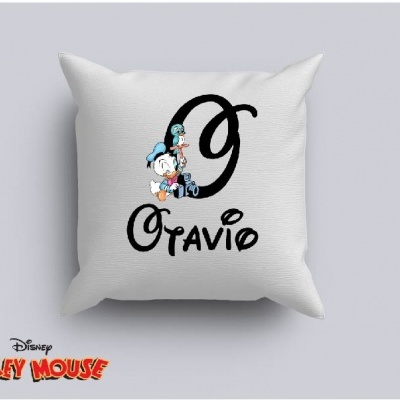 Capa de Almofada Personalizada Alfabeto Disney Inicial Menino