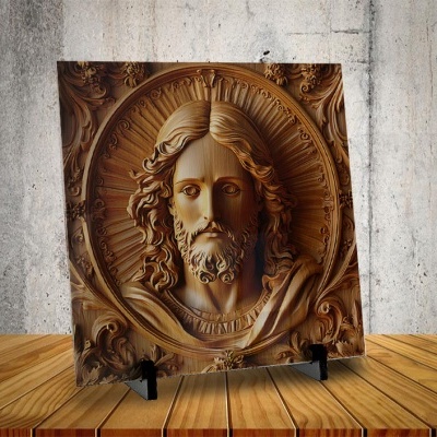 Azulejo Jesus em Madeira