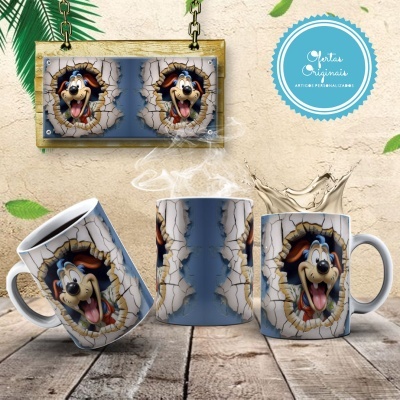 Caneca Mickey e Amigos Imagem  3D
