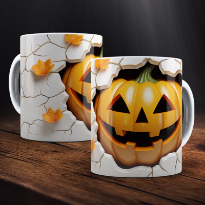 Caneca Halloween Imagem  3D