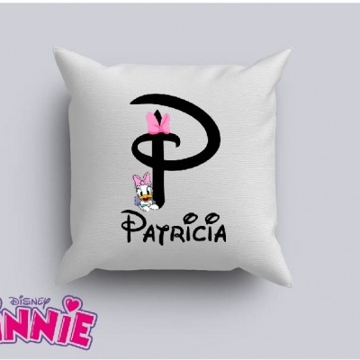 Capa de Almofada Personalizada Alfabeto Disney Inicial Menina