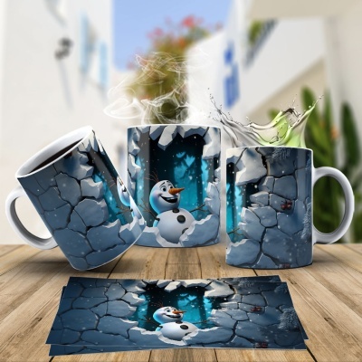 Caneca Natal OLAF Imagem  3D