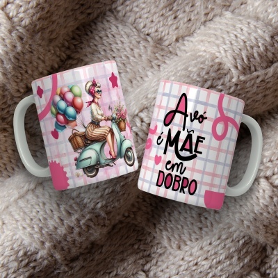 Caneca Avó é Mãe em Dobro