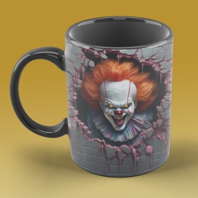 Caneca Terror Imagem  3D - Palhaço Assassino