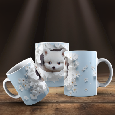Caneca Animais Fofinhos Imagem 3D
