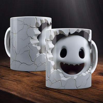 Caneca Halloween Imagem  3D