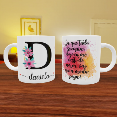 Canecas "Letra Floral"