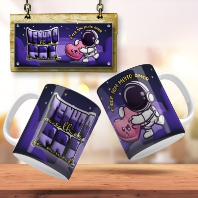 Caneca Pai Austronauta Bubble