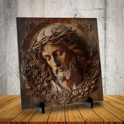 Azulejo Jesus em Madeira