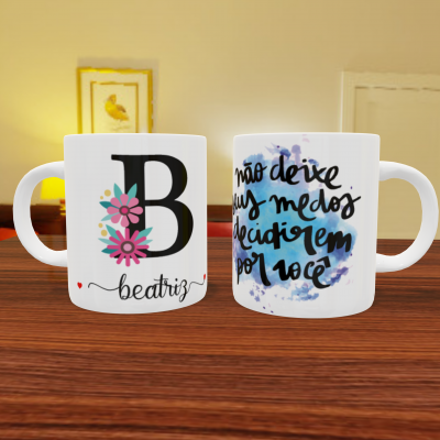 Canecas "Letra Floral"