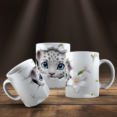 Caneca Animais Fofinhos Imagem 3D