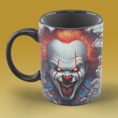 Caneca Terror Imagem  3D - Palhaço Assassino