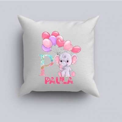 Capa de Almofada Alfabeto Menina Personalizado