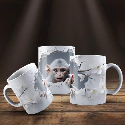 Caneca Animais Fofinhos Imagem 3D
