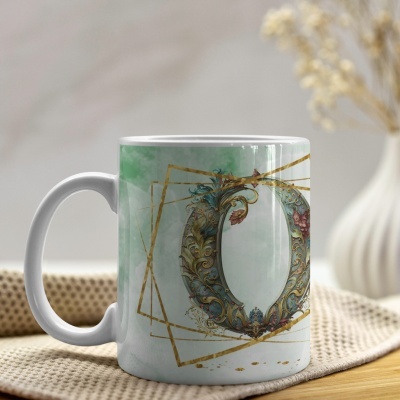 Caneca Alfabeto Arabesco  Dourado