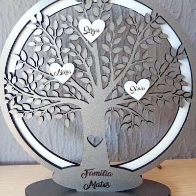 Arvore da Vida Família com Corações