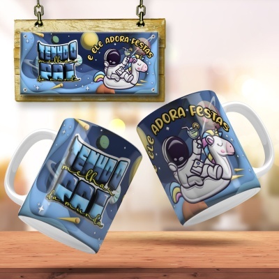 Caneca Pai Austronauta Bubble