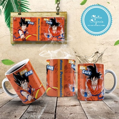 Canecas  DRAGON-BALL Com Café Sem Café Personalizada