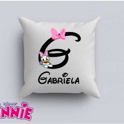 Capa de Almofada Personalizada Alfabeto Disney Inicial Menina
