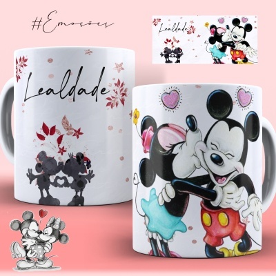 Caneca Coleção Emoções Minnie e Mickey