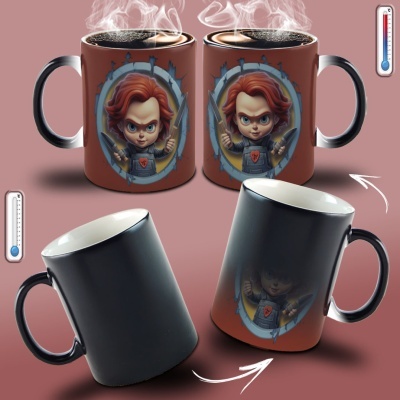 Caneca Terror Imagem  3D - Chucky
