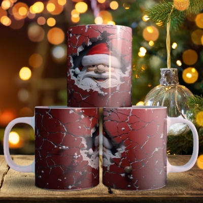 Caneca Pai Natal Imagem 3D