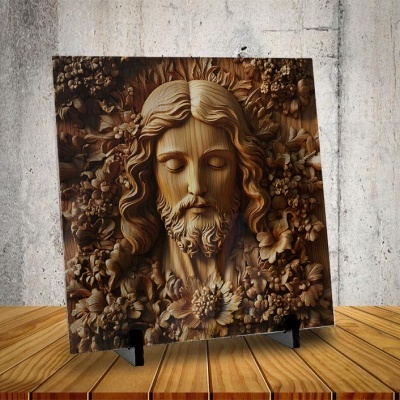 Azulejo Jesus em Madeira