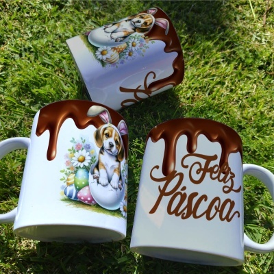 Caneca Cães Páscoa